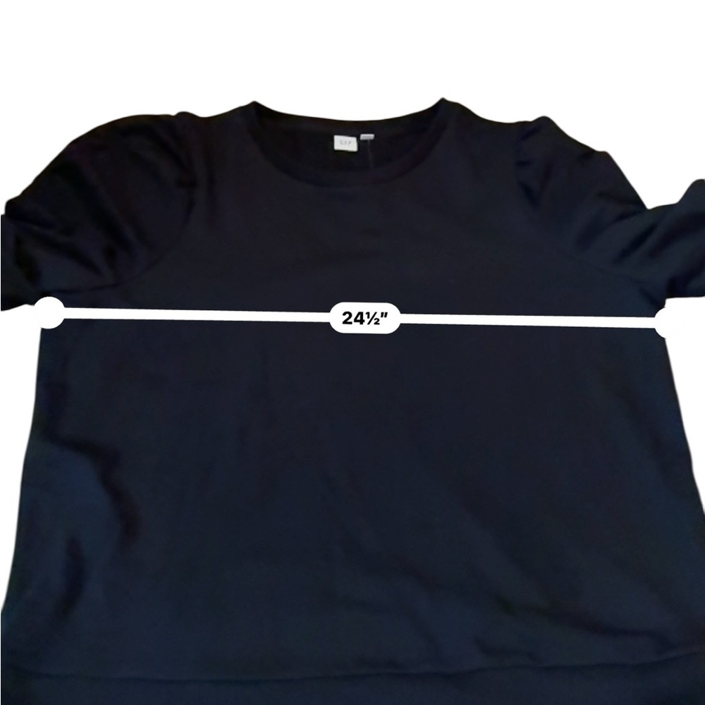Gap NWT True Black Puff Sleeve Pullover Women’s Size XXL Sweatshirt Sweater - Picture 6 of 7